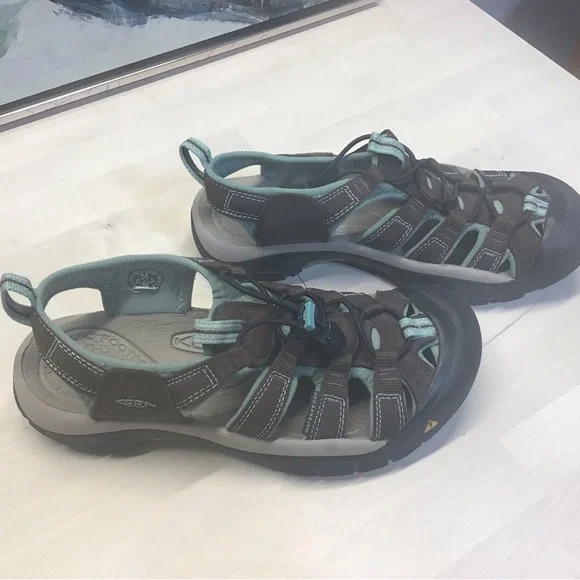 KEEN Women's Chocolate Brown and Green Sandals 8.5 EUC - Picture 6 of 8